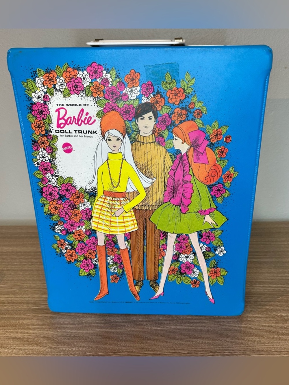 Vintage 1969 Barbie Trunk with Floral Illustration Mattel Barbie closet